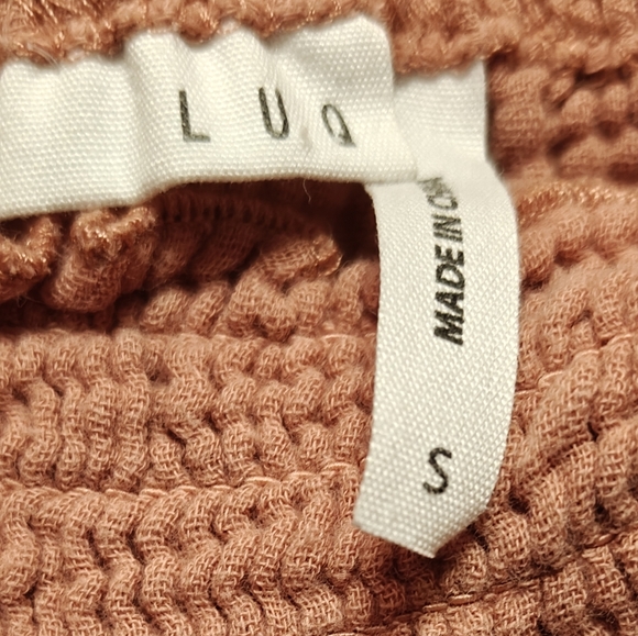 Boho Gauzy Balloon Sleeve Babydoll Top Mauve Pink Embroidered Cottagecore Cotton - Picture 5 of 7